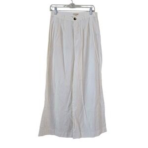 Sister Katie High Waist wide leg pleated trouser pants  cream size  Small